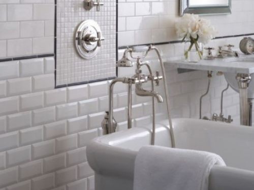 Fabresa Bevelled Blanco Biselado Brillo 10x20 płytka ścienna 129166