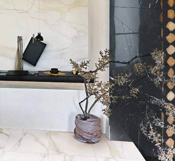 Płytki podłogowe biały marmur delikatna brąz żyła Florim Rex Classici di Rex Calacatta gold Gloss 80x240x6mm 96961
