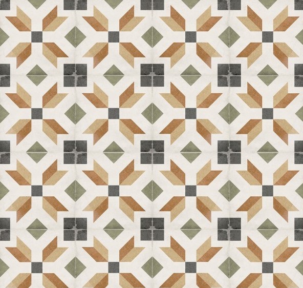 Gres mały kwadrat szary wzór geometryczny różnokolorowy Equipe Art Nouveau Empire Colour 20x20 40619