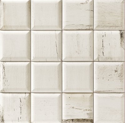 Mozaika drewnopodobna 3D biała Mainzu Soho Blanco 15x15 49254
