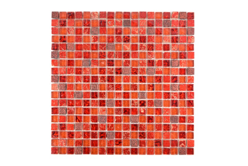 Mozaika mix szkło kamień mały kwadrat pomarańczowy czerwony Metropol MM 1219 30,0 x 30,0 80342