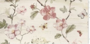 Płytki łazienkowe jasne beżowe z motywem kwiatowym Mainzu Butterfly deco 2 15x30