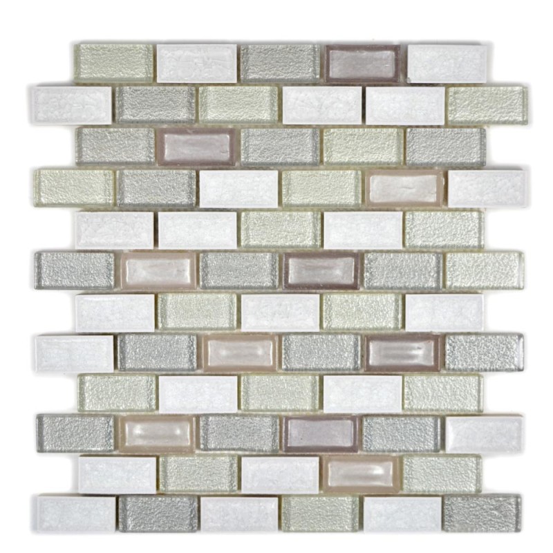 Mozaika mix cegiełka mały prostokąt szary perl Metropol MM 0619 30,0 x 30,0 101770