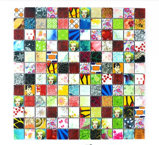 Mozaika kolorowy wzorzysty patchwork mały kwadrat Metropol MM 0542 30,0 x 30,0 76815