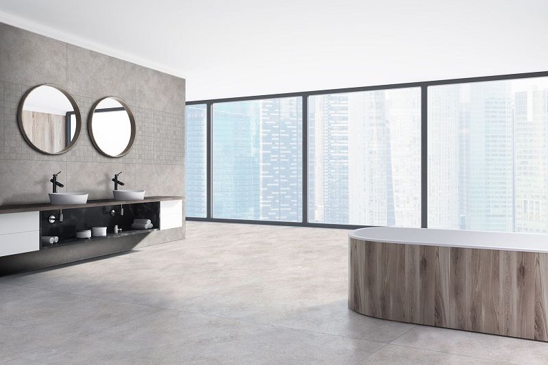 Absolut Keramika Oleron Grey Lappato 80x80 płytka imitująca beton 108041
