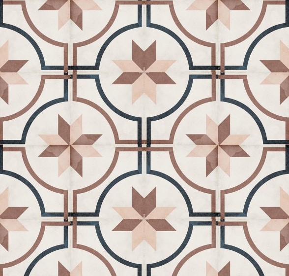 Gres mały kwadrat szary wzór róż lEquipe Art Nouveau Embassy Colour 20x20 40614