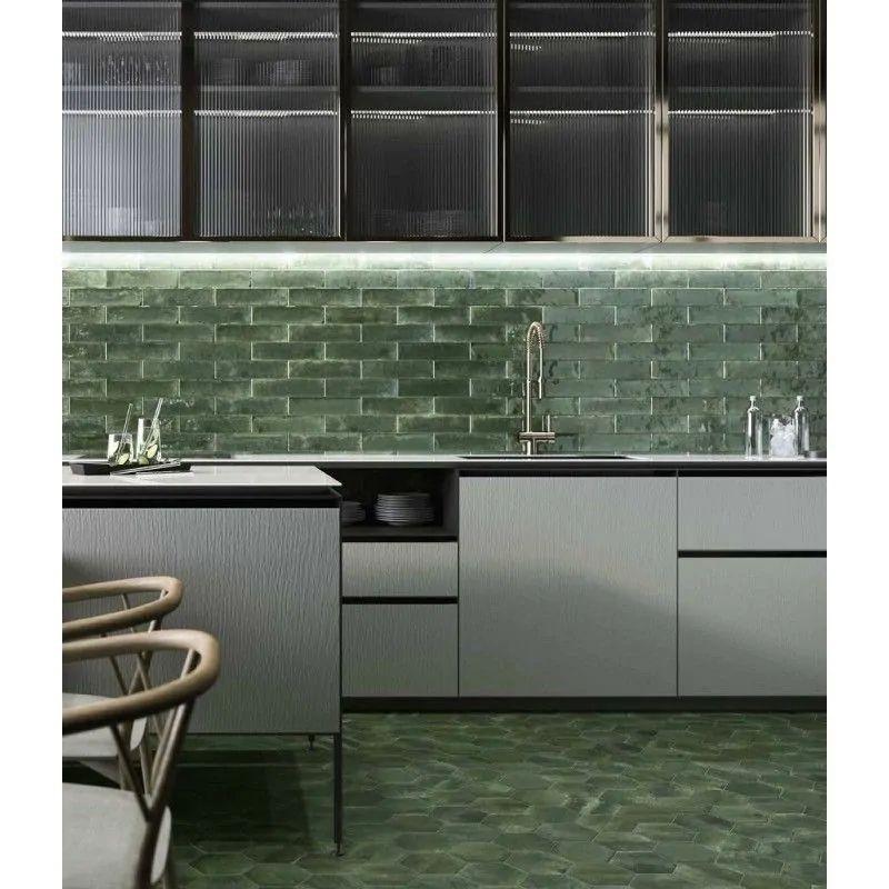 Ribesalbes Ceramica Hope Olive 7,5x30 płytki cegiełki 150292