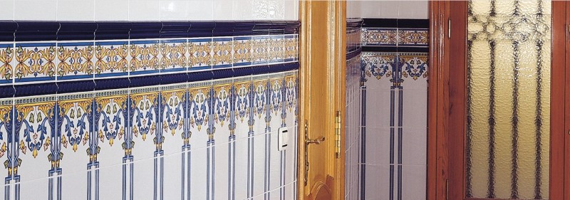 Płytki patchworkowe biało-niebieskie Mainzu Zócalo Mallorca Azul 20x20 64336