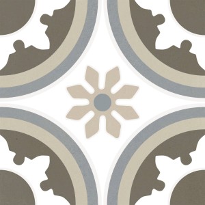 Płytki wzór koło biały braz Mayolika Absolut Decor Basil 20x20