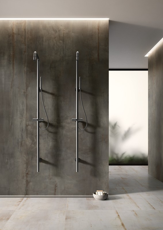 Płytki gresowe postarzane rdzawe efekt metal brąz jasno beżowy Flaviker Rebel White PF60004064 80x80 76601