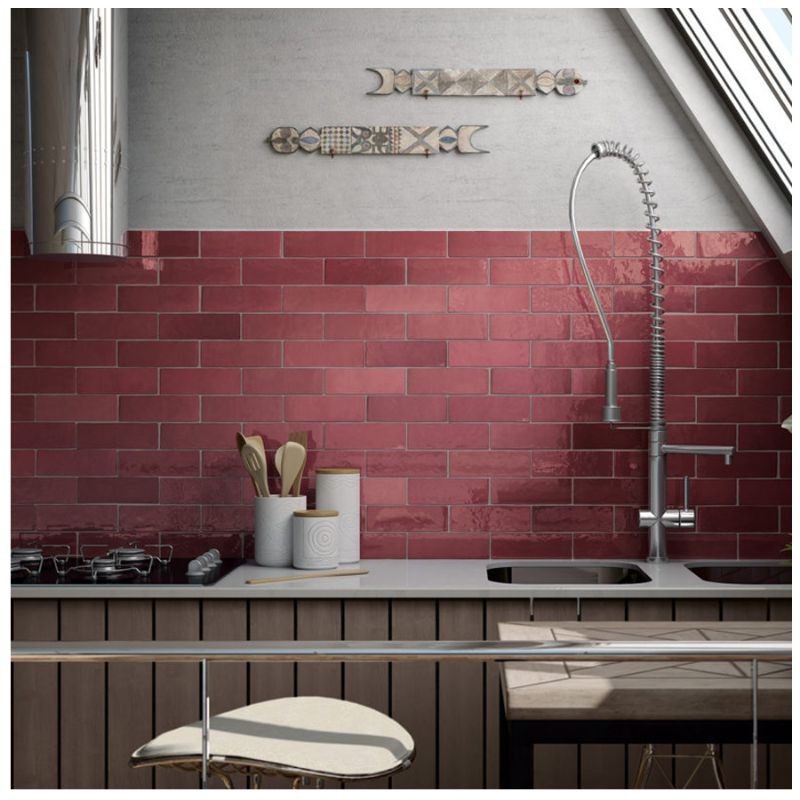 Equipe Artisan Burgundy 6,5x20 płytka ścienna 158889