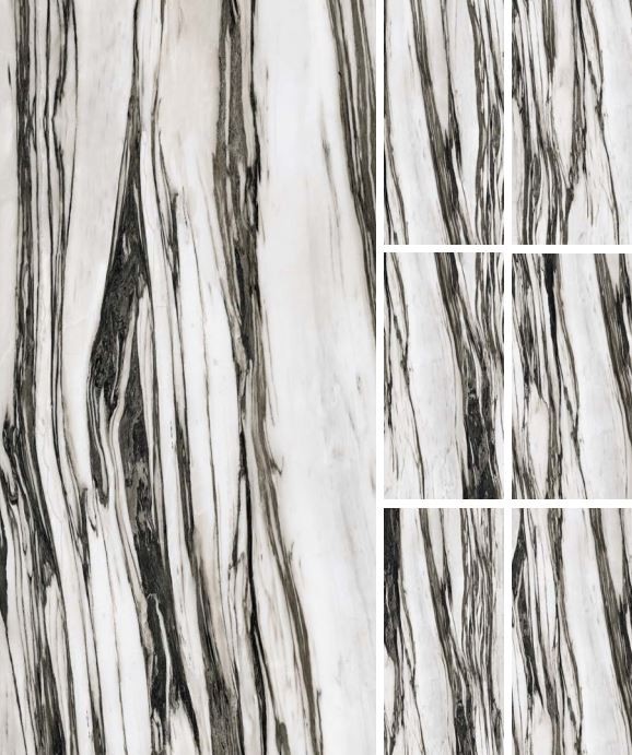 Płytki podłogowe marmur czarny biały Florim Floor Gres B&W_Marble Fall High Gloss 766407 60x120 94213