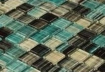 Mozaika szkło turkus beż brąz paski Dell Arte Cooper Blue 30x30 31027