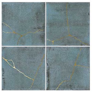 WOW Enso Kintsugi Blue 12,5x12,5 płytka ścienna dekor