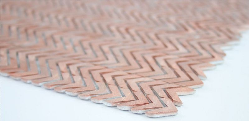 Mozaika Metalowa Szczotkowana Gravity Chevron 3D Różowe Złoto 30x29,8 103739