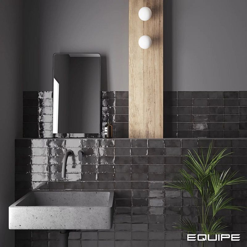 Equipe Altea Black 7,5x15 płytki ścienne cegiełki 126659