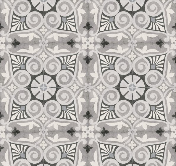 Gresy małe w kwadracie z szarym wzorem Equipe Art Nouveau Opera Grey 20x20 41672