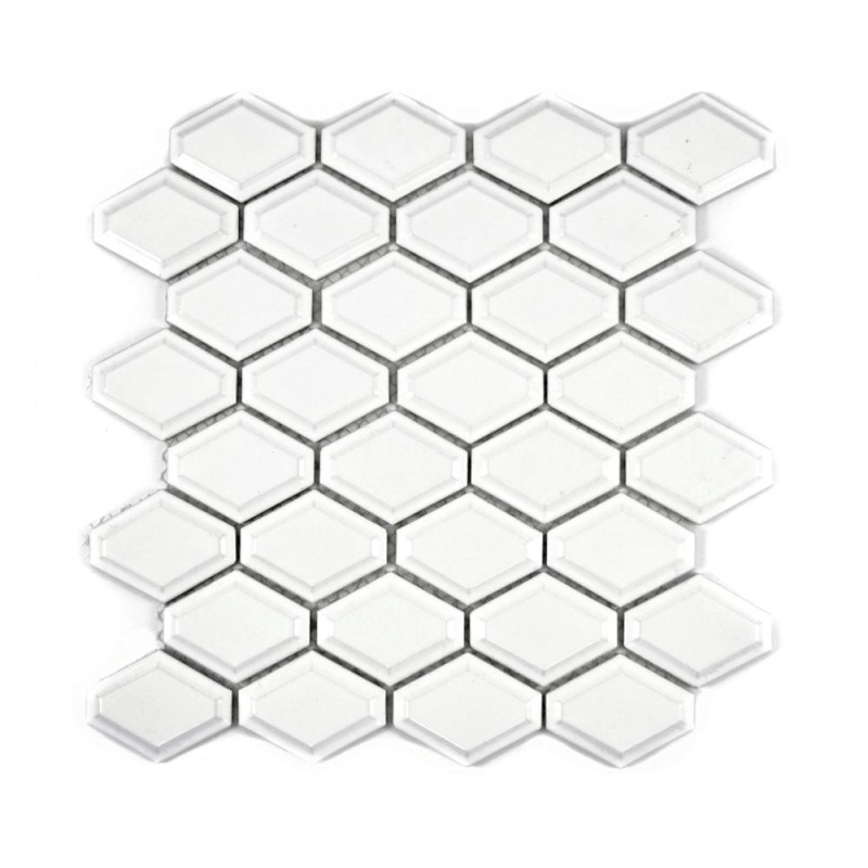 Mozaika mały biały romb mat Metropol MM 0536 25,2 x 26,5 102599