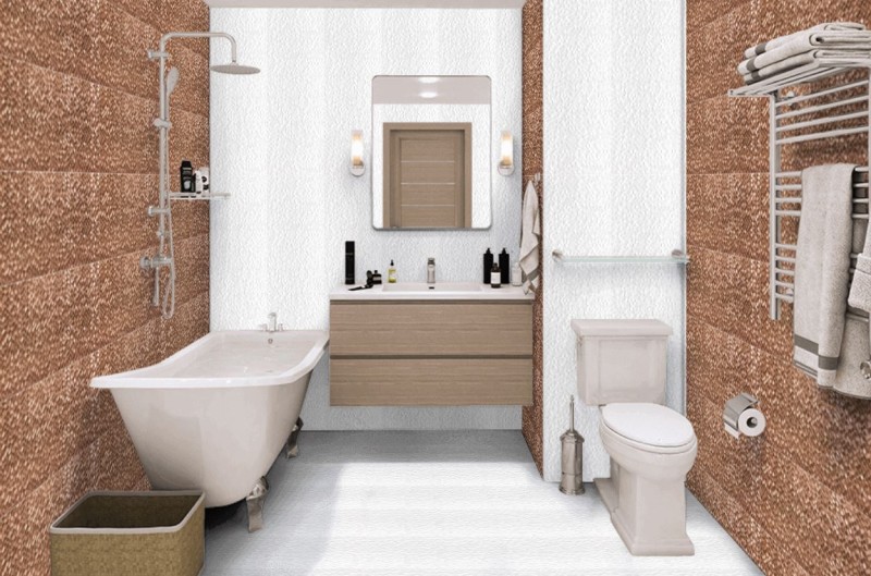 Płytki ścienne białe małe heksagony Venis Dubai White 33,3x100 amb 35386