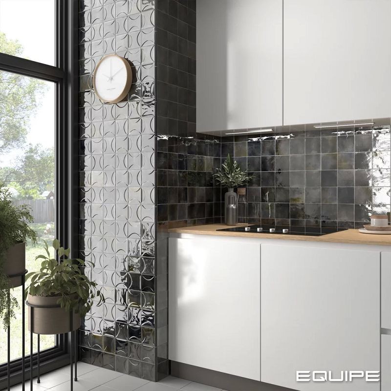 Equipe Arco Black Ash 10x10 płytki cegiełki rustykalne dekoracyjne 126703