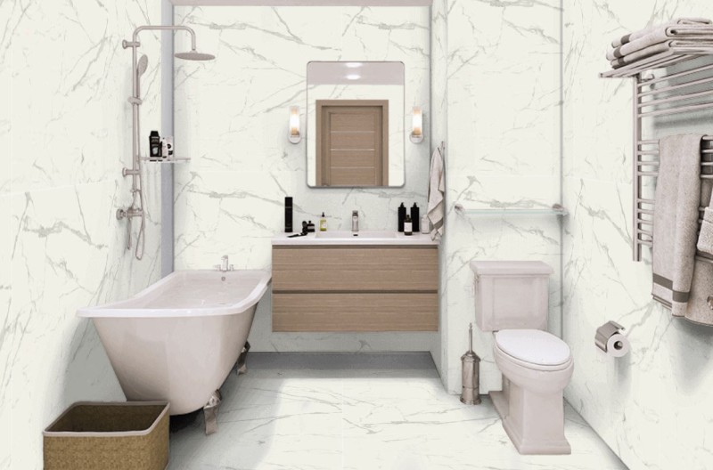 Gres wielkoformatowy marmur biały z szarymi żyłami Marazzi Grande Statuario Matt 120x120 36879