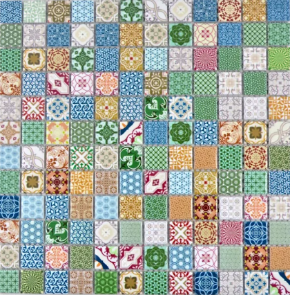 Mozaika wzorzysty kolorowy patchwork mały kwadrat Metropol MM 0539 30,0 x 30,0 76807
