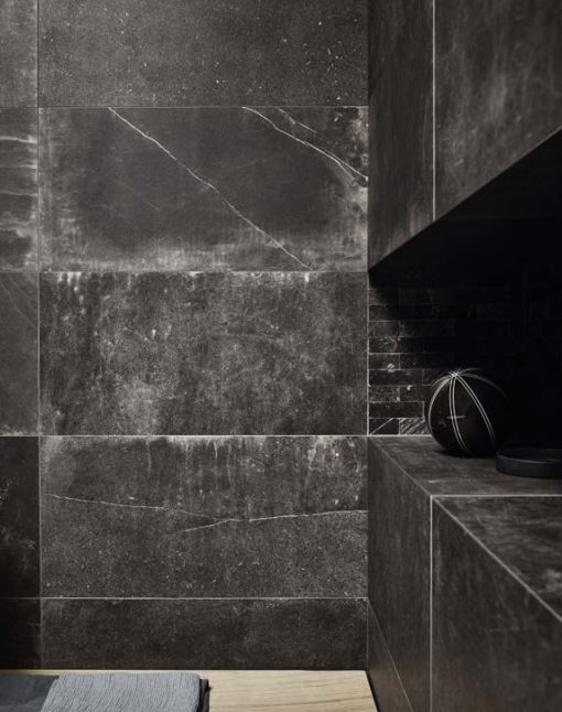 Gres czarny szary jak naturalny kamień Piemme Uniquestone Nite  80 x 80 80056