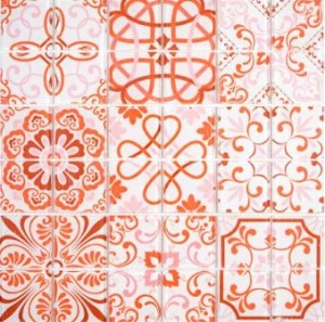 Mozaika szkło patchwork biała pomarańcz Metropol MM 0572 30,0x 30,0