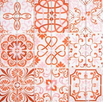 Mozaika szkło patchwork biała pomarańcz Metropol MM 0572 30,0x 30,0 85018