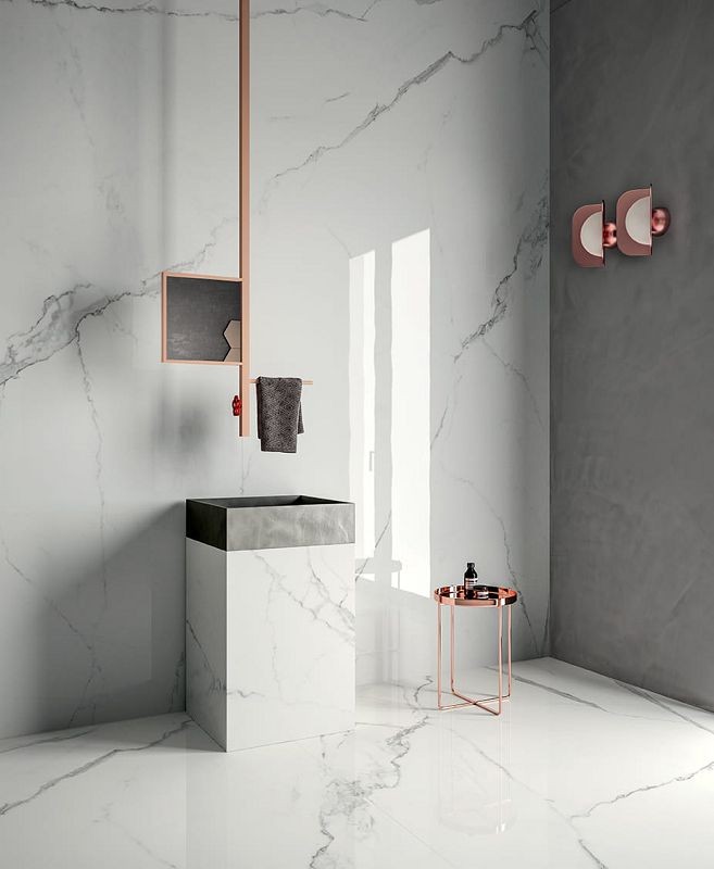 Fondovalle Infinito 2.0 Calacatta White Glossy 120x120 płytki gresowe imitujące marmur 105975
