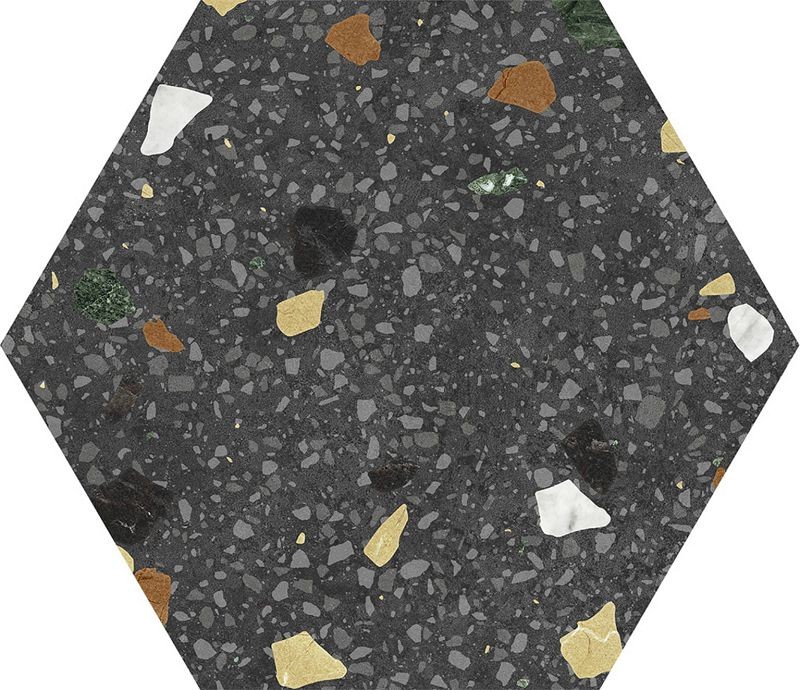 Keros Hexa Tritato Negro23x27 płytka heksagonalna lastryko 135747
