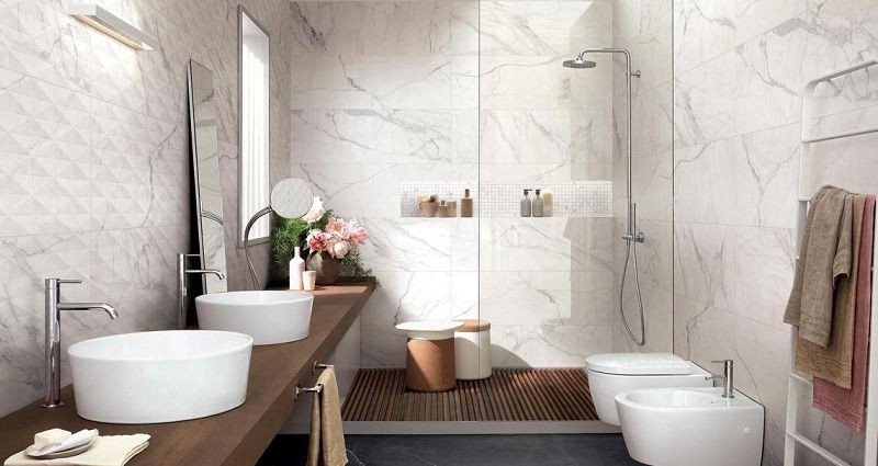 Marazzi Allmarble Statuario Struttura Pave 3d Lux 40x120 M73S płytka ścienna 137211