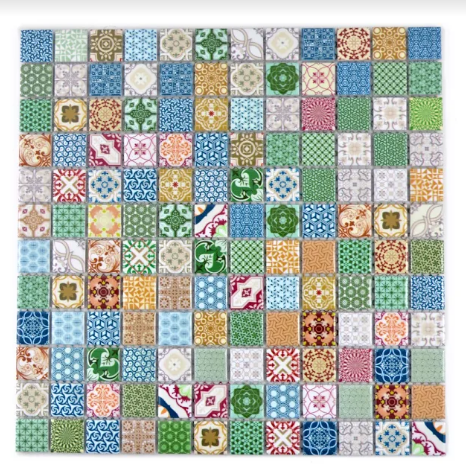 Mozaika wzorzysty kolorowy patchwork mały kwadrat Metropol MM 0539 30,0 x 30,0 76806