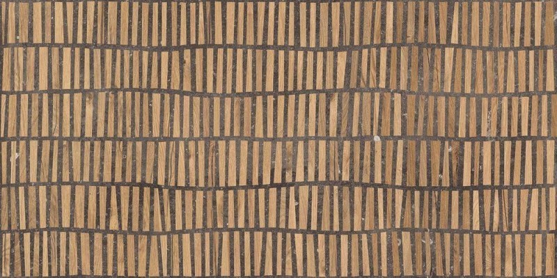 Płytka podlogowa-ścienna imitująca drewnianą mozaike beżowa Flaviker Nordik Stone Domino Black mat 60x120 tr 85718
