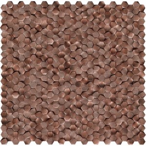 Mozaika Metalowa Szczotkowana Gravity Heksagonalna 3D Miedź 30,7x30,1