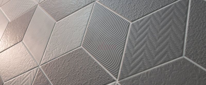 Płytki romby szary-brąz Equipe Rhombus Dark grey 14X24 ir 17471