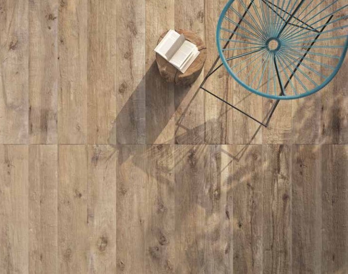 Płytki tarasowe naturalne drewno jasny brąz rustykalne sęki Flaviker Dakota Avana 30x120 x20mm 76161