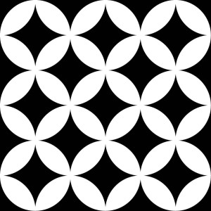 Płytki graficzne czarno-białe kółki Mayolika Absolut Distrikt Circles Black 20x20