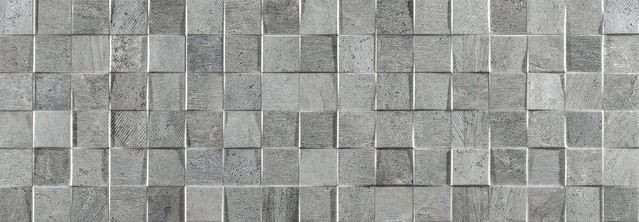 Płytki imitujące szary beton Porcelanosa Rodano mosaico Acero 33,3x100 43481