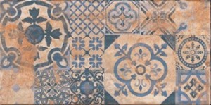 Płytki patchworkowe wzorzyste rdzawe niebieskie Mainzu Aterra Decor 15x30
