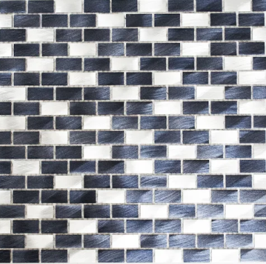 Mozaika aluminiowa czarno-biała cegiełka Metropol MM 0318 30,6 x 32,4 79464