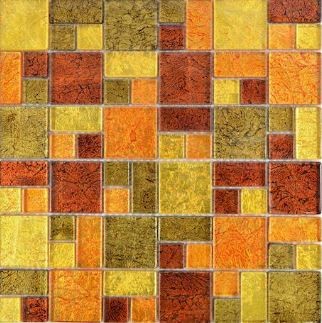 Mozaika szkło żółta złota folia mała duża kostka Metropol MM 1159 30x30 85740