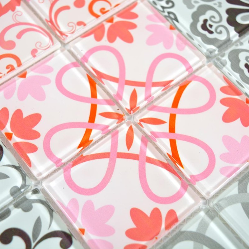 Mozaika szkło patchwork czarna czerwona Metropol MM 0566 30,0x 30,0 103453