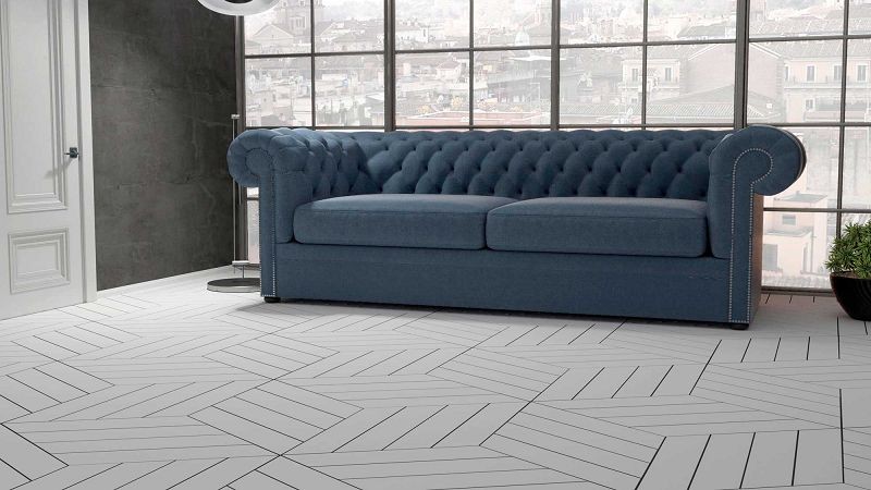 WOW Chevron Floor A Ice White Matt 9,8x52,2 płytka podłogowa 165925