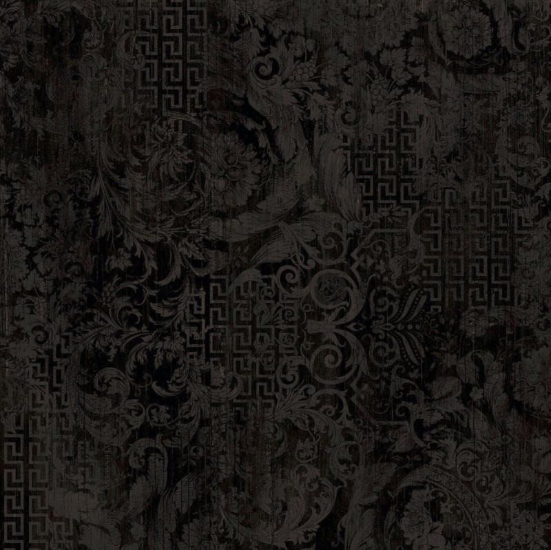Płytki podłogowe czarny brąz przetarty patchwork Versace Ceramics Eterno Patchwork Carbon 80x80 90947
