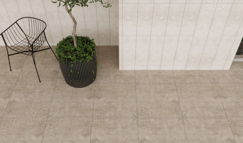 Płytki do basenów betonopodobne lastryko beżowe Fioranese Concrete CN602ER 60,4 × 60,4 73108