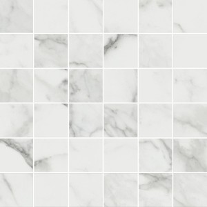 Mozaika podłogowa scienna marmur biały z czarną szarą żyłą Gardenia Orchidea Unique Marmi Mos.T36 Statuario Vena 33,3 × 33,3