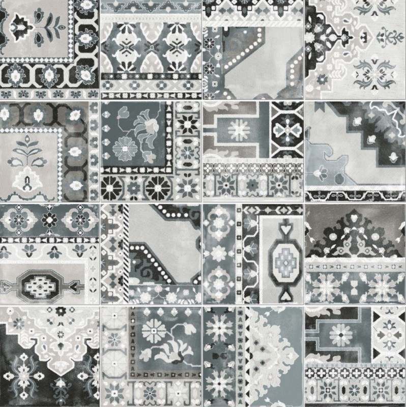 Płytka podłogowa ścienna salon przetarty szary biały patchwork ABK Play Capret Mix Grey 20x20 86783
