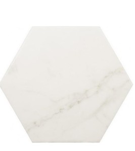 Gres marmur sześciokątny biały cięka lekko szara żyła satyn Equipe Hexagon Cararra Matt 17,5x20