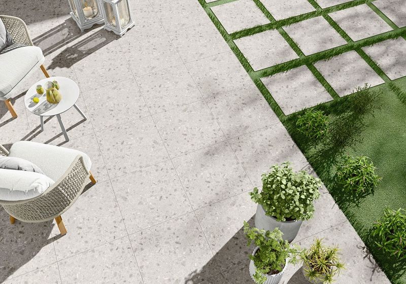 Mykonos Geotech Ivory 60x60 płytki gresowe imitujace lastryko 144932
